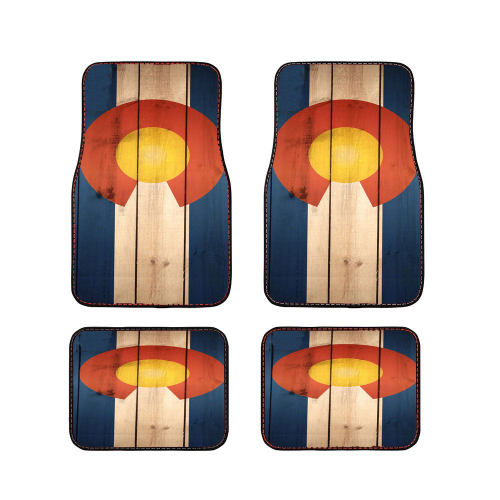 Wood Colorado State Flag Car Floor Mats Accessories