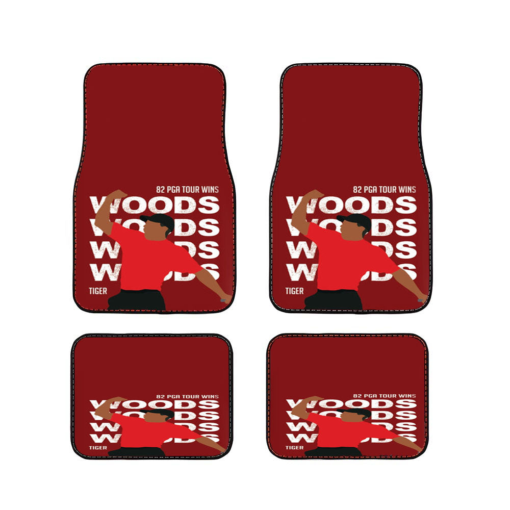 Woods Dark Red Car Floor Mats Accessories