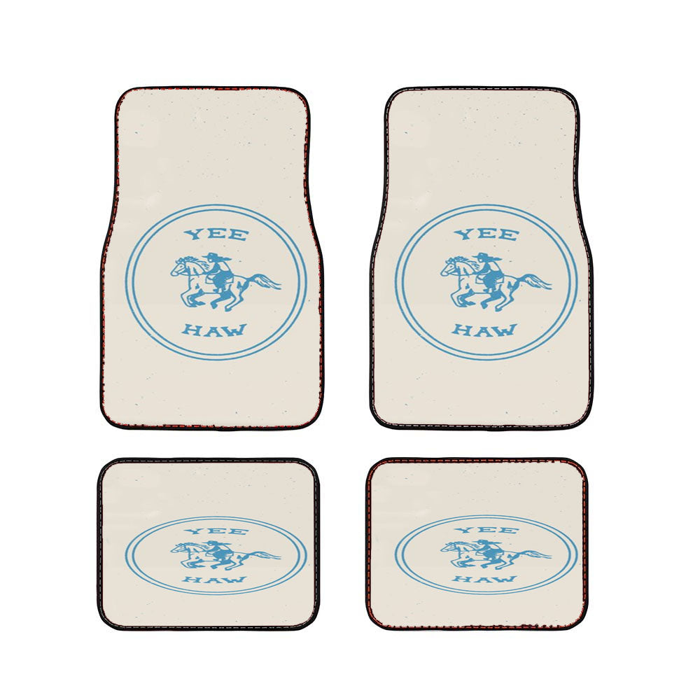 Yee Haw In Blue Car Floor Mats Accessories