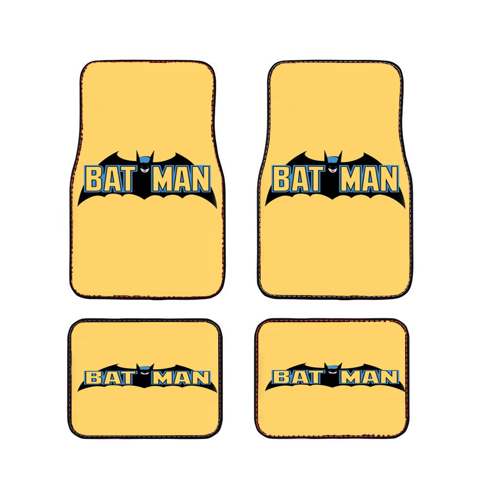 Yellow Bat Superhero Logo Car Floor Mats Accessories