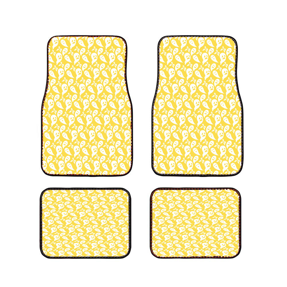 Yellow Ghosts Pattern Halloween Car Floor Mats Accessories