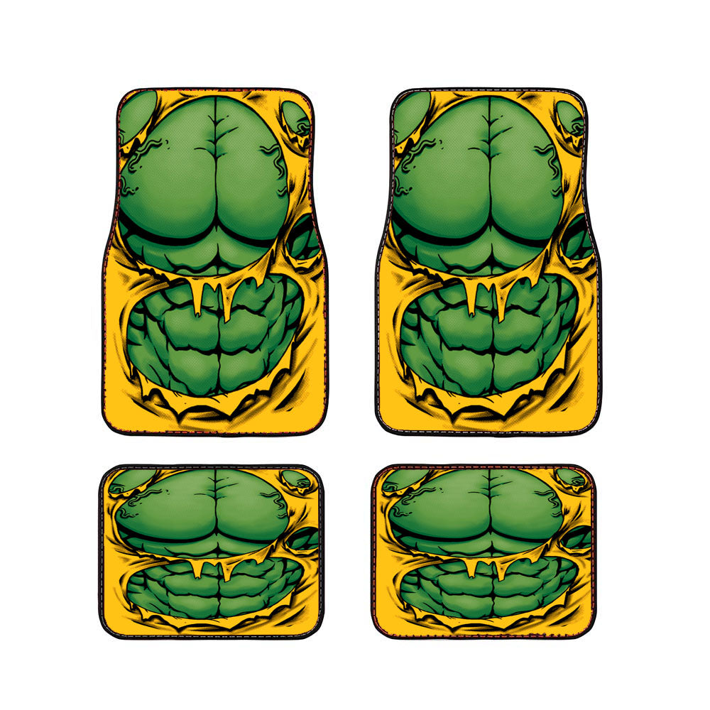 Yellow Green Giant Incredible Hulk Car Floor Mats Accessories