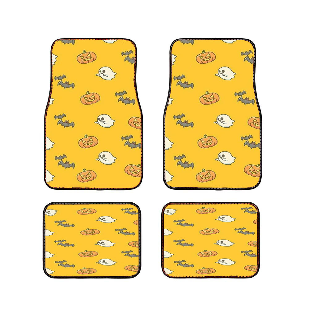 Yellow Halloween Pattern Car Floor Mats Accessories