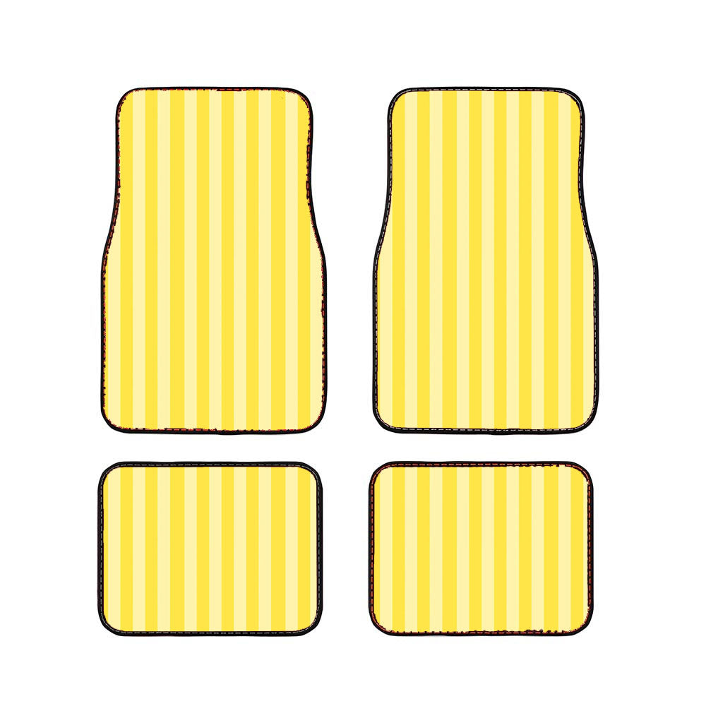 Yellow Stripes Pattern Car Floor Mats Accessories