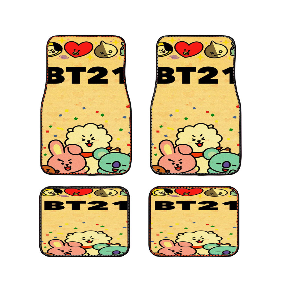 K-Pop Bts Cute Pattern Bt21 Retro Car Floor Mats Accessories