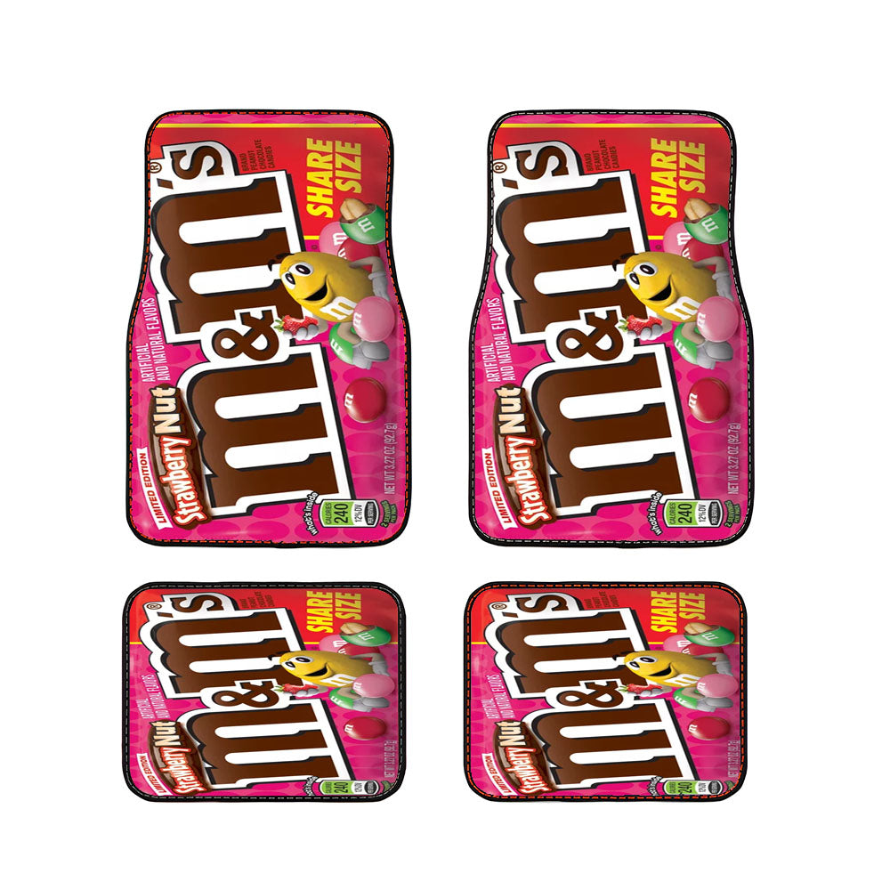 Limited Edition Strawberry Nut M&M Share Size Car Floor Mats Accessories