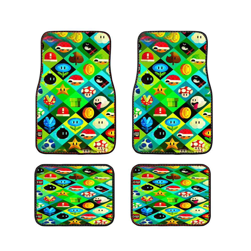 Mario Bros Icons Car Floor Mats Accessories