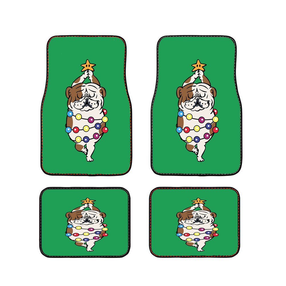 Merry Christmas English Bulldog Car Floor Mats Accessories