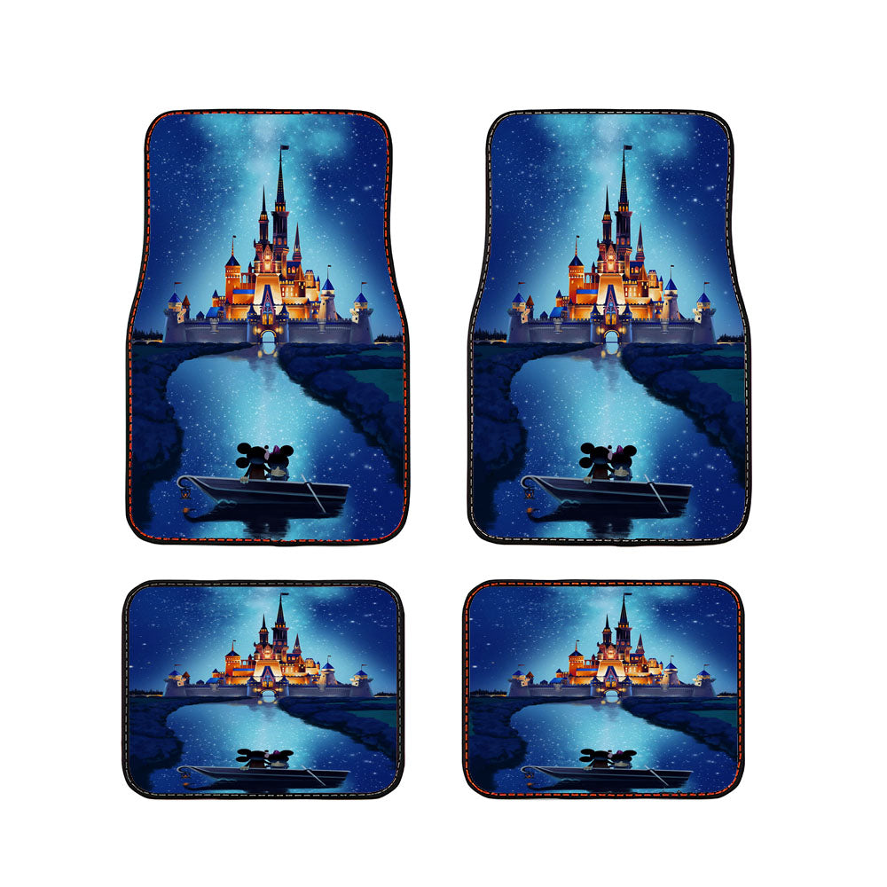 Mickey And Minnie Mouse At Castle Night Car Floor Mats Accessories