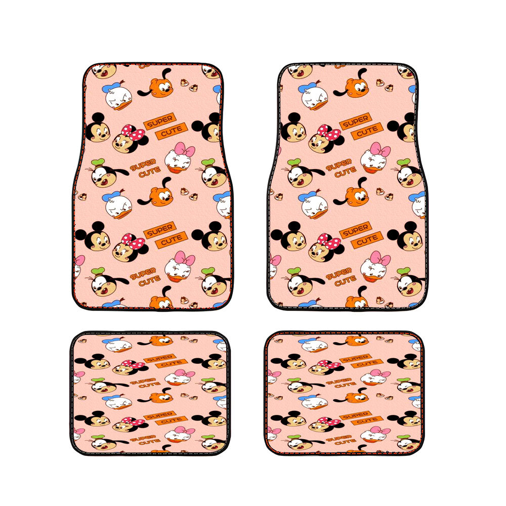 Mickey Minnie And Friends Cute Doodle Car Floor Mats Accessories