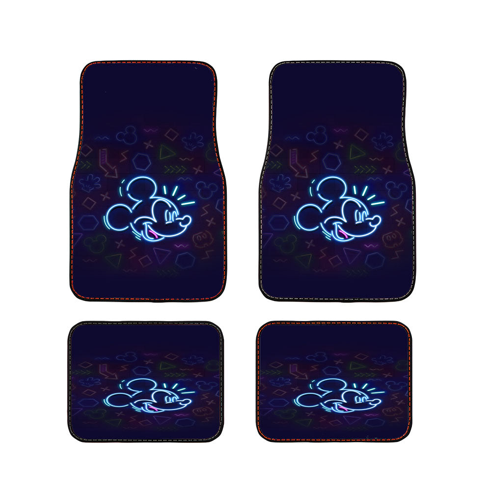 Mickey Mouse And Friends Neon Wallpaper Car Floor Mats Accessories
