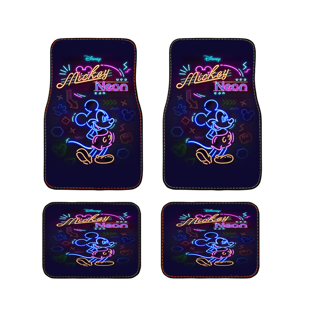 Mickey Mouse Neon Wallpaper Car Floor Mats Accessories