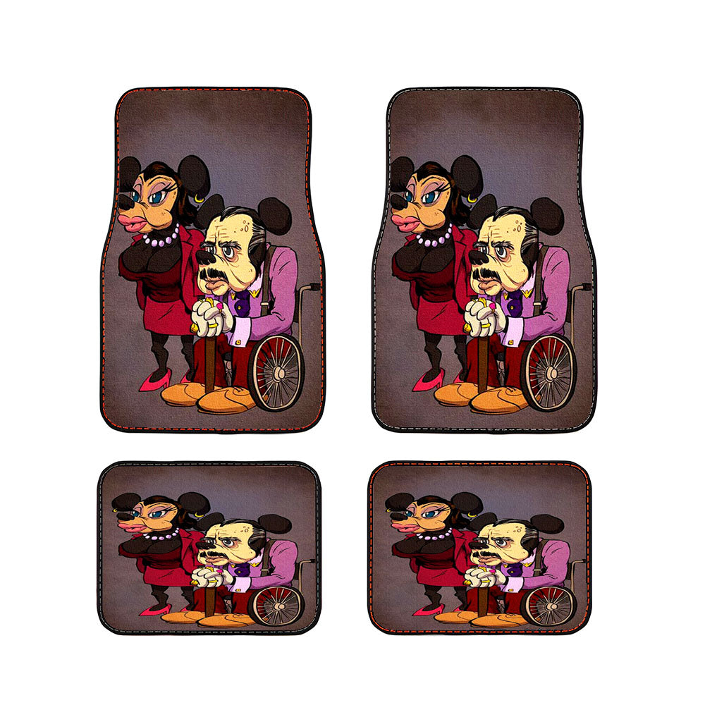 Mickey Mouse Old Age Canvas Painting Car Floor Mats Accessories