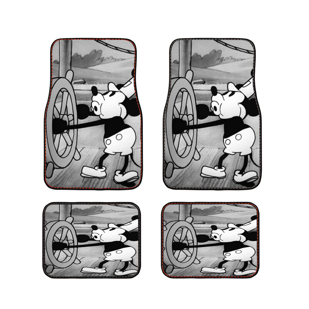 Mickey Mouse Steam Boat Willie Vintage Car Floor Mats Accessories