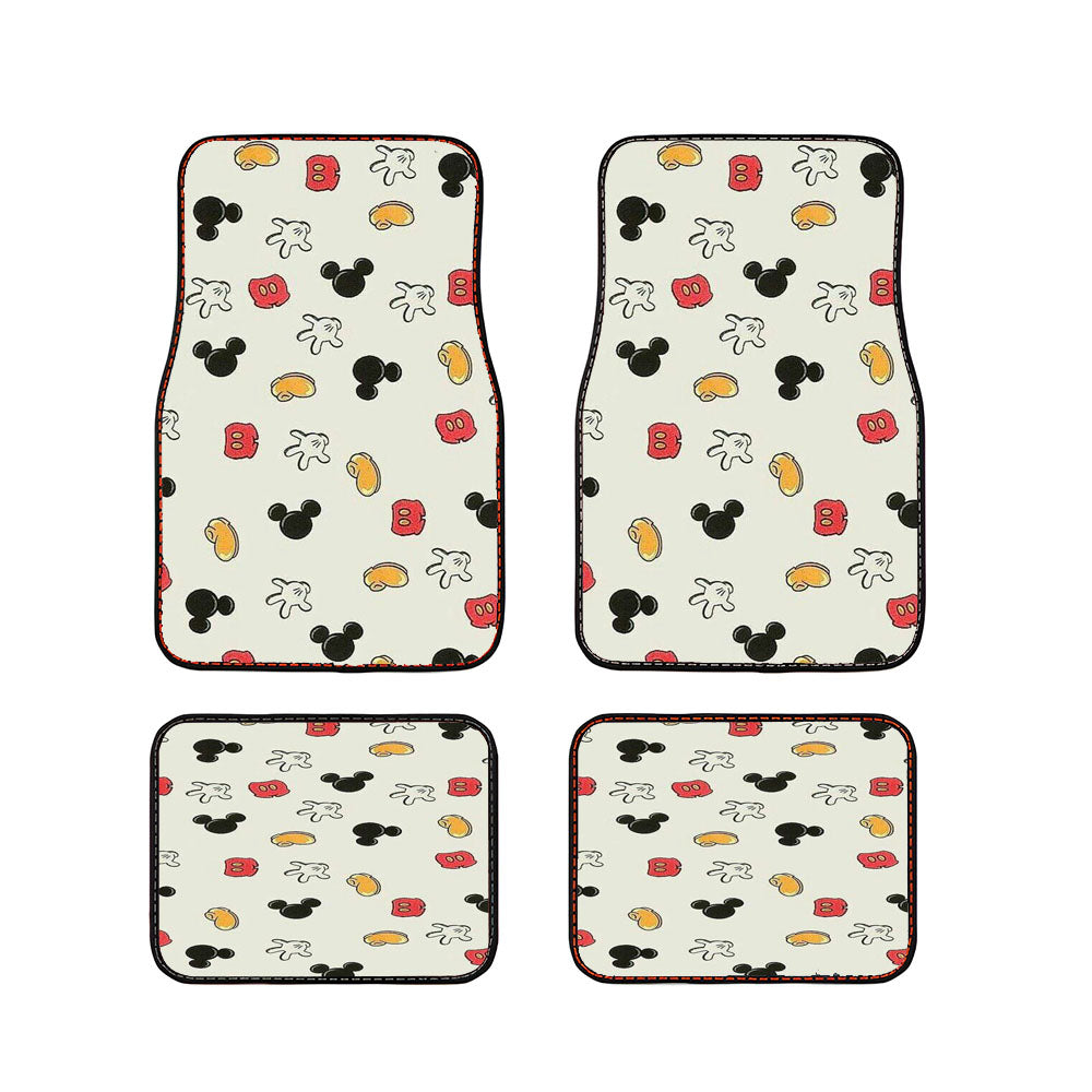 Mickey Pattern Back Case Phone Car Floor Mats Accessories