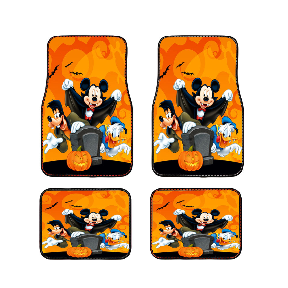 Mickey X Goofy X Duck Halloween Car Floor Mats Accessories