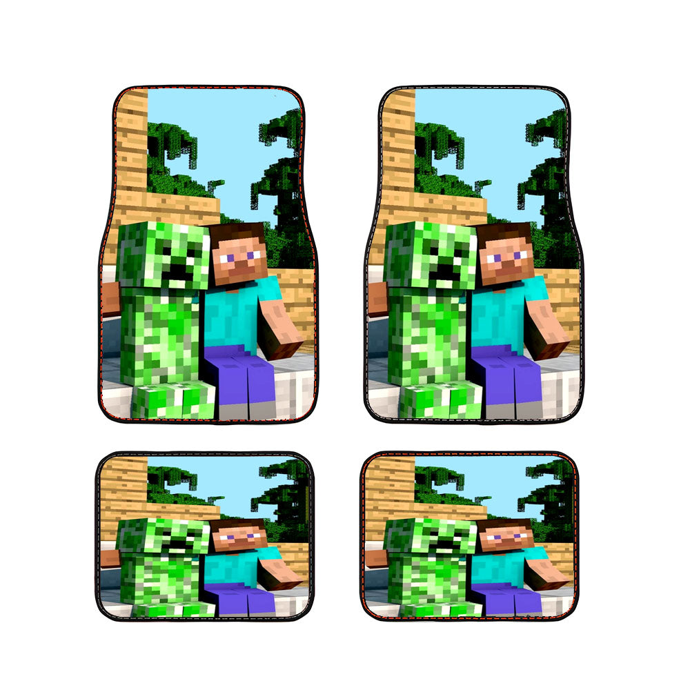 Minecraft Steve Creeper Car Floor Mats Accessories