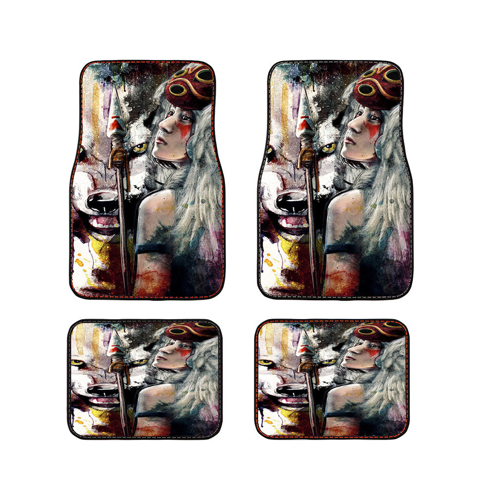 Mononoke Hime And The Spirit Of The Wolf Car Floor Mats Accessories