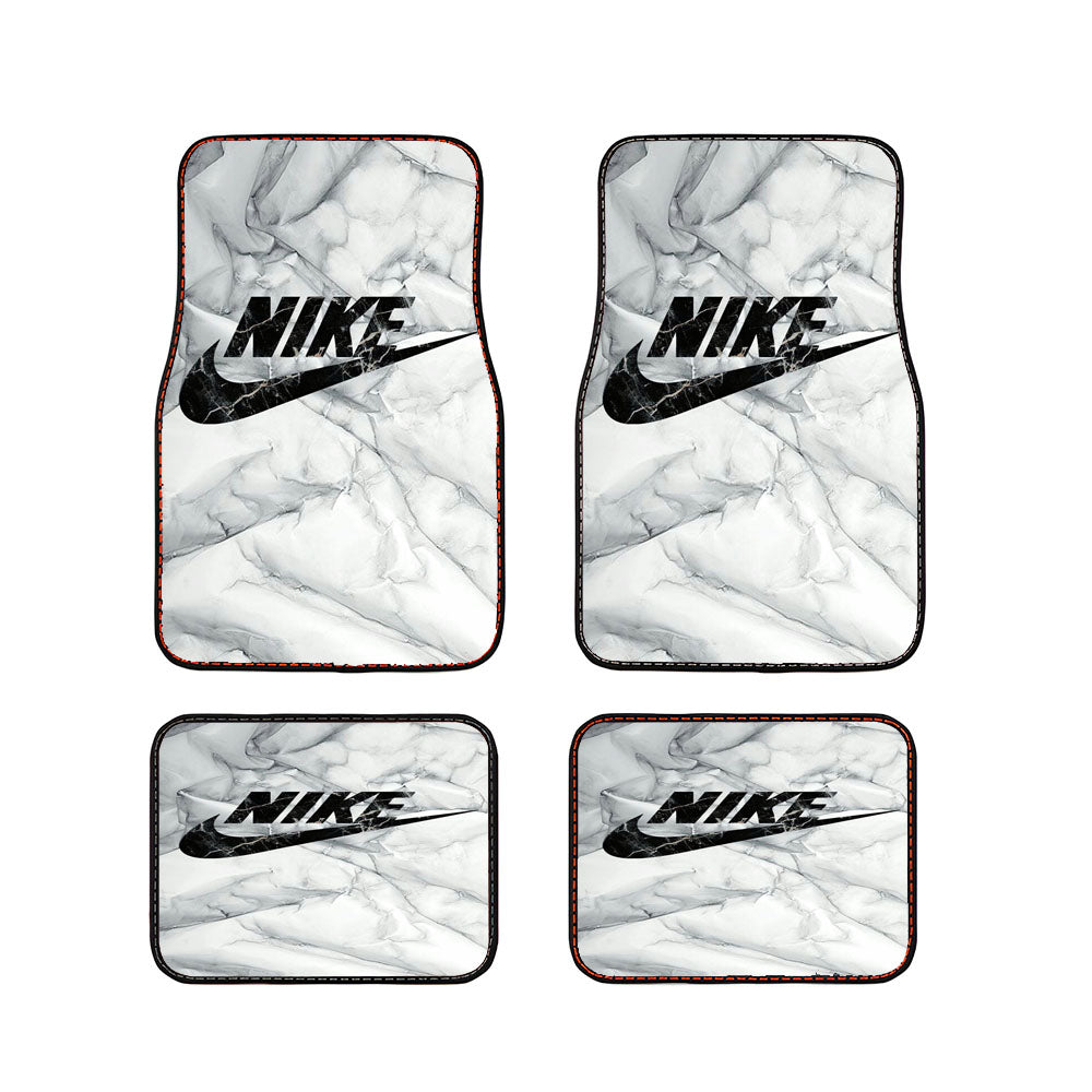 Nike Art White Glossy Car Floor Mats Accessories