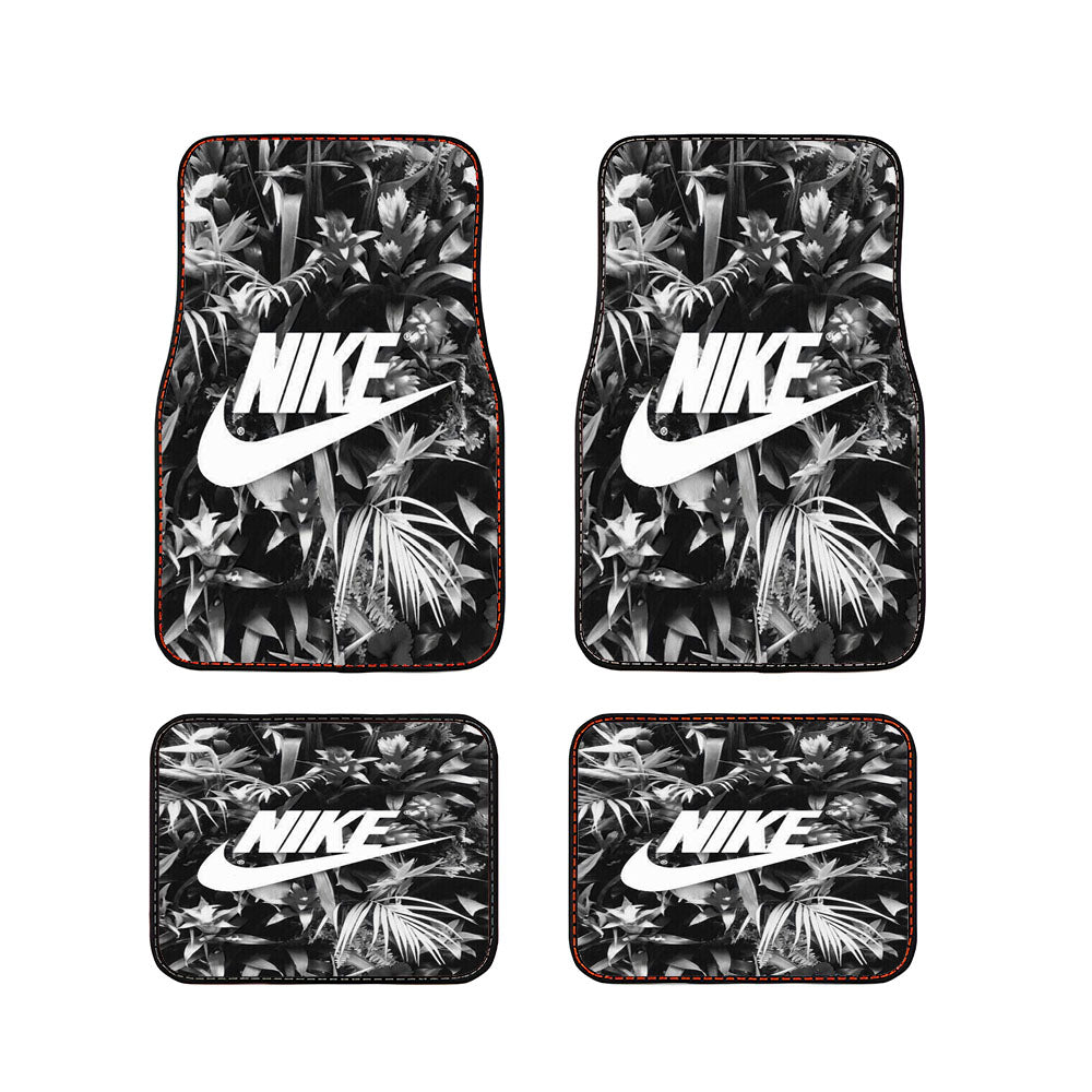 Nike Flowers Black White Car Floor Mats Accessories