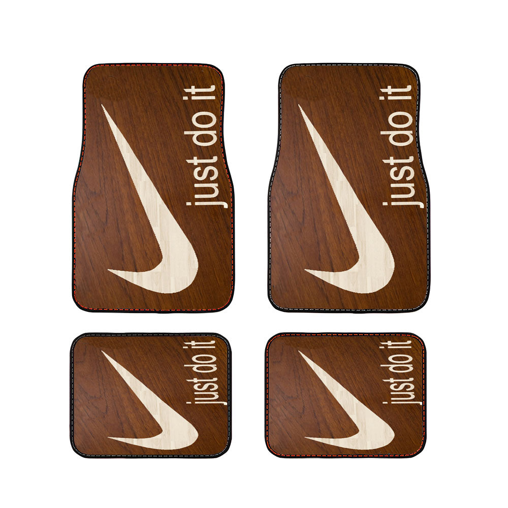 Nike Just Do It Cream Wood Car Floor Mats Accessories