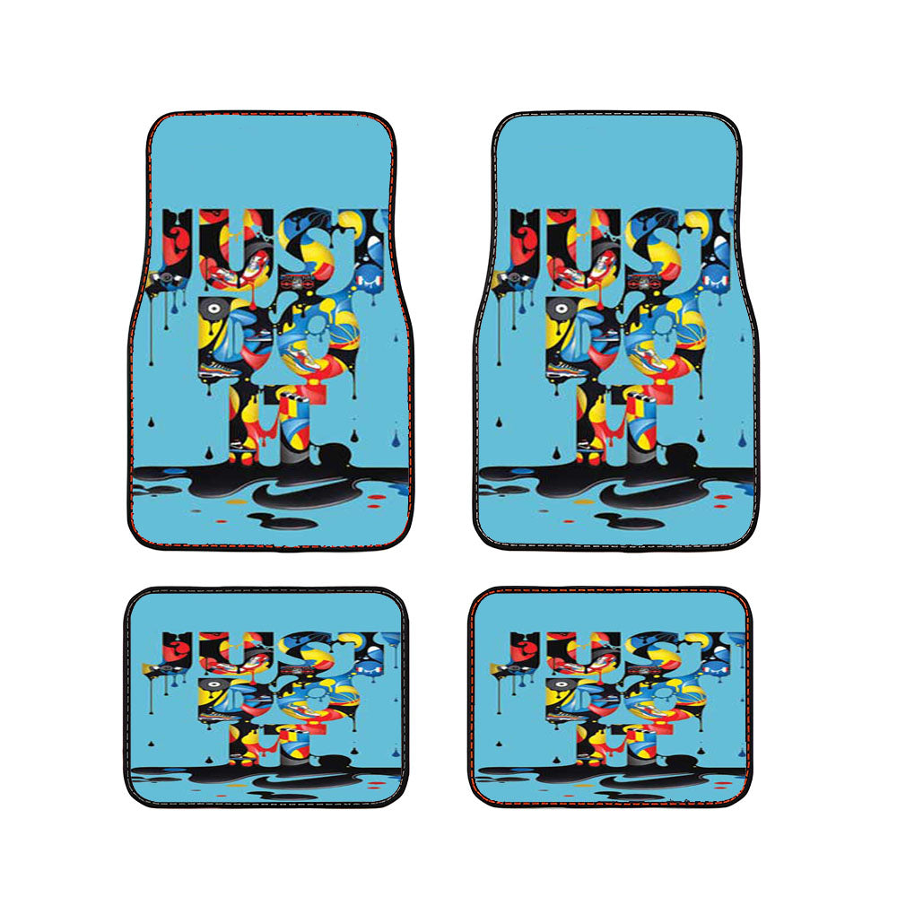Nike Just Do It Paint Blue Bg Car Floor Mats Accessories