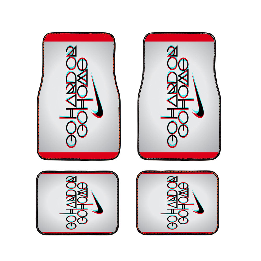 Nike Logo Quote Go Hard Or Go Home Car Floor Mats Accessories