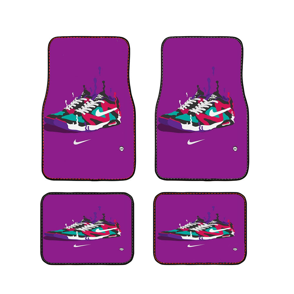 Nike Sneakers Art Sports Brand Purple Car Floor Mats Accessories