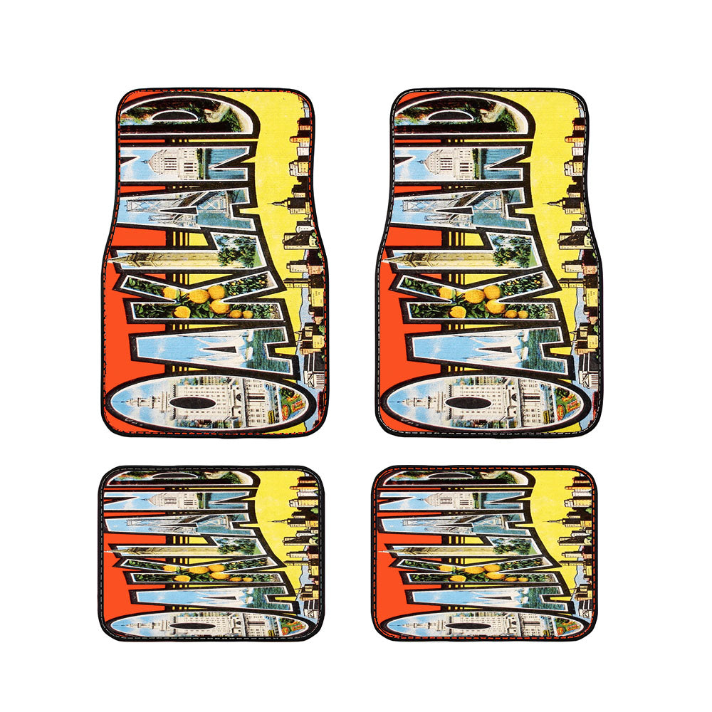 Oakland Postcard Car Floor Mats Accessories