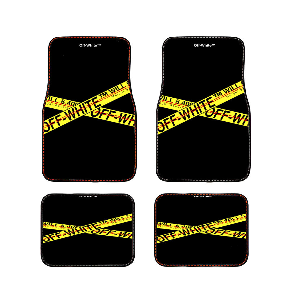 Off White Yellow Weight Security Car Floor Mats Accessories