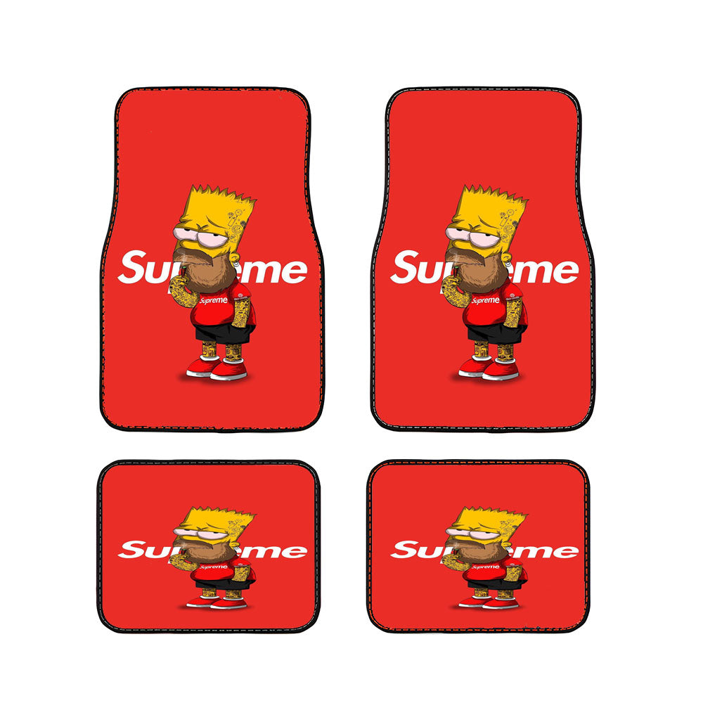 Old Drunk Hypebeast Bart Simpson Car Floor Mats Accessories