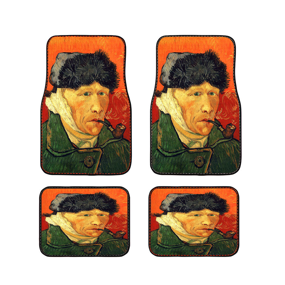Old Man With Bandaged Ear Smoking Painting Vincent Van Gogh Car Floor Mats Accessories