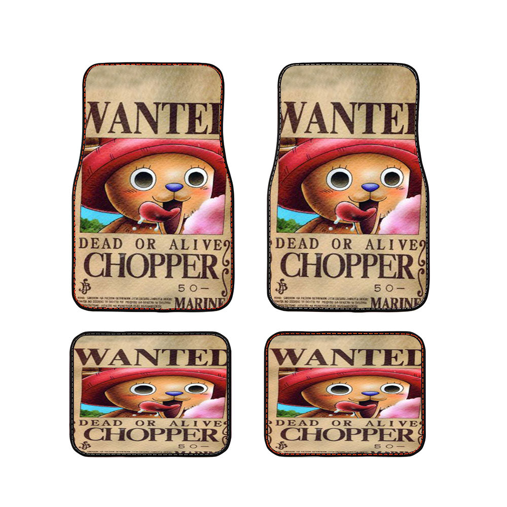 One Piece Chopper Wanted Poster Car Floor Mats Accessories