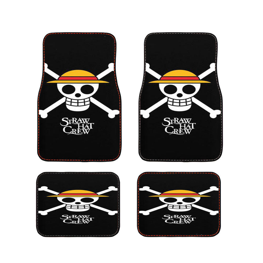 One Piece Straw Hat Crew Flag Car Floor Mats Accessories