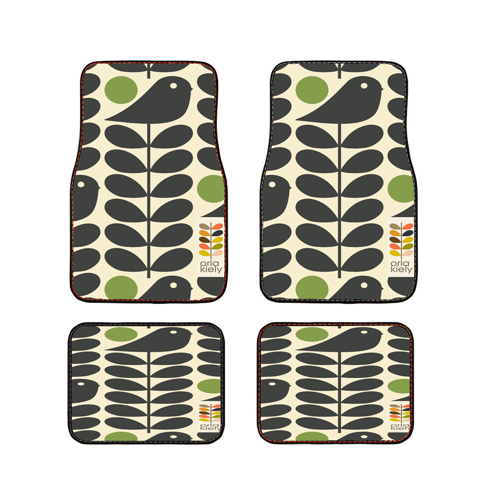 Orla Kiely Early Bird Monogram Pattern Car Floor Mats Accessories