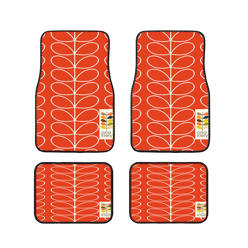 Orla Kiely Orange Linear Stem Poppy Car Floor Mats Accessories