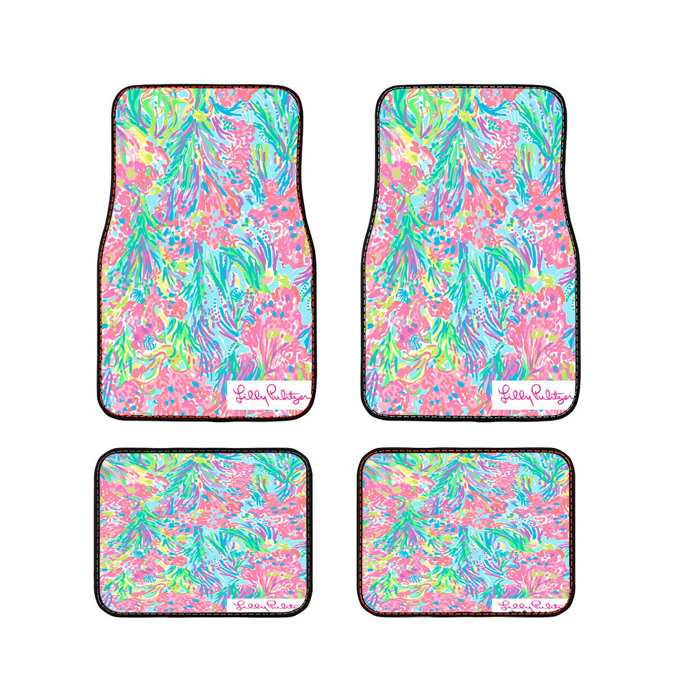 Palm Beach Coral Lilly Pulitzer Car Floor Mats Accessories