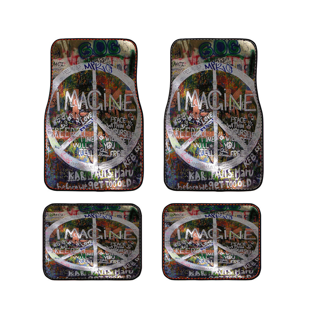 Peace Sign Graffiti Car Floor Mats Accessories