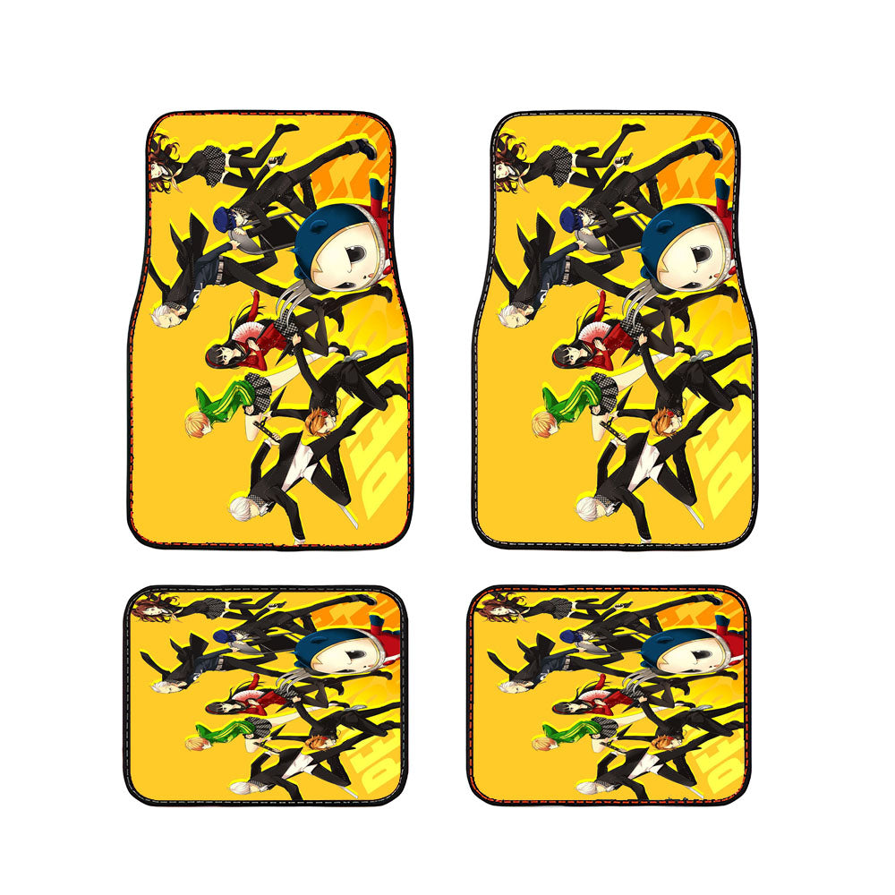 Persona 4 Golden Yellow Background Car Floor Mats Accessories