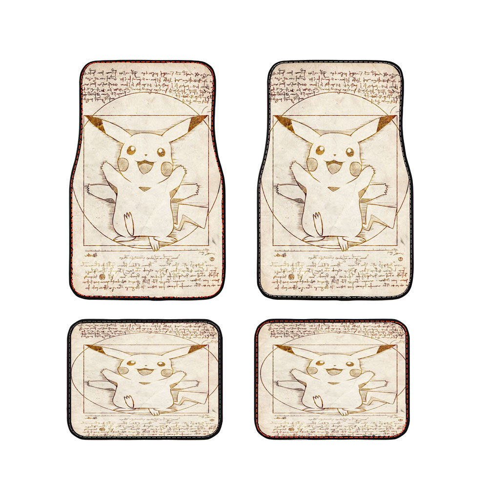 Pikachu Vitruvian Car Floor Mats Accessories