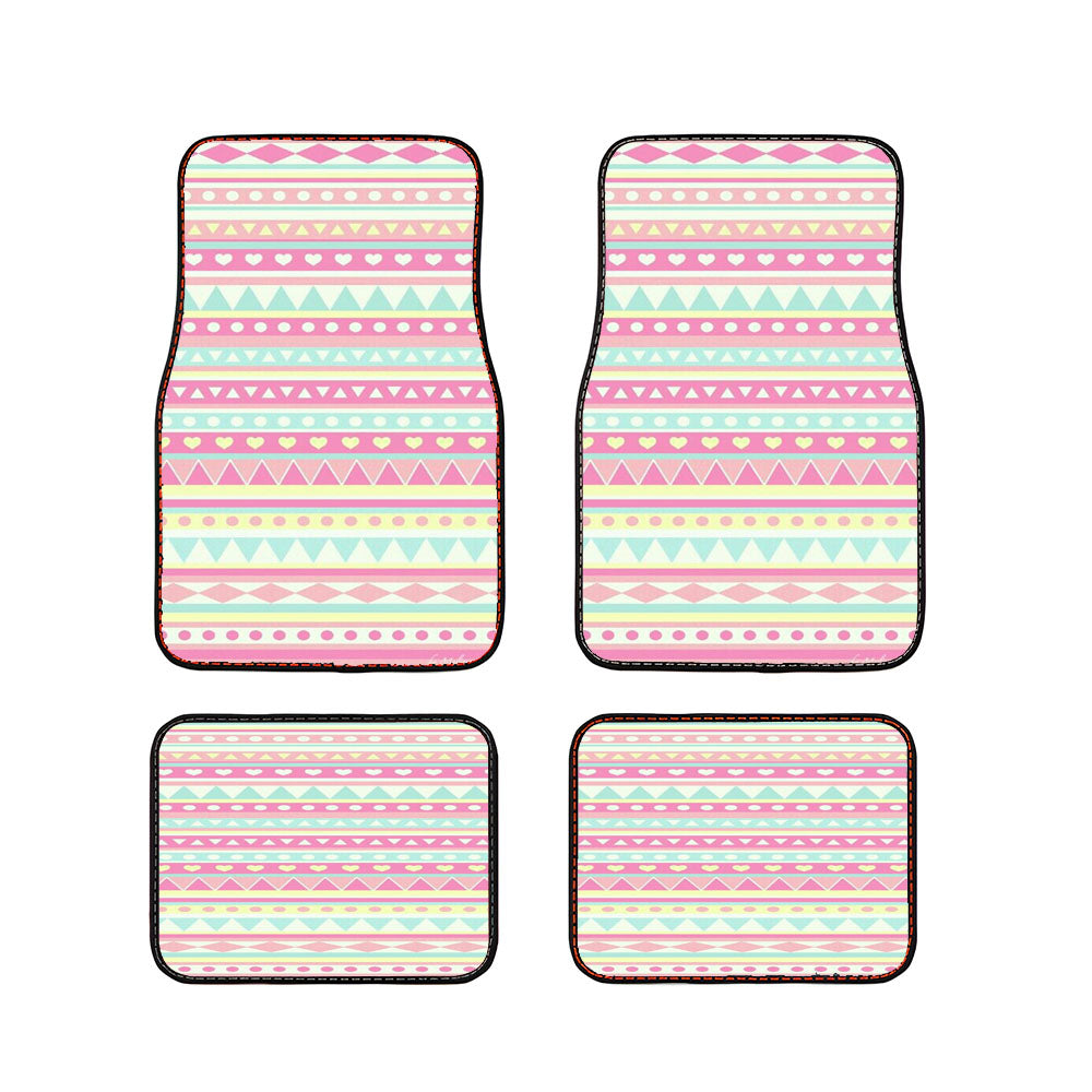 Pink Love Streach Pattern Car Floor Mats Accessories
