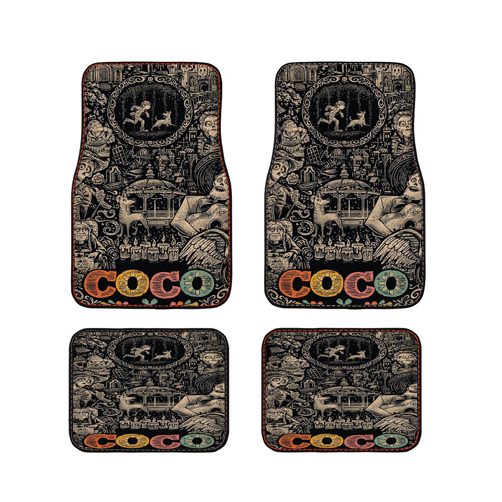 Pixar Coco Vintage Poster Car Floor Mats Accessories