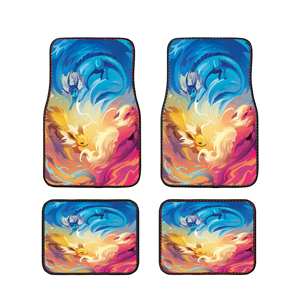Pokemon Gathering Of Elements Paintings On Canvas Car Floor Mats Accessories