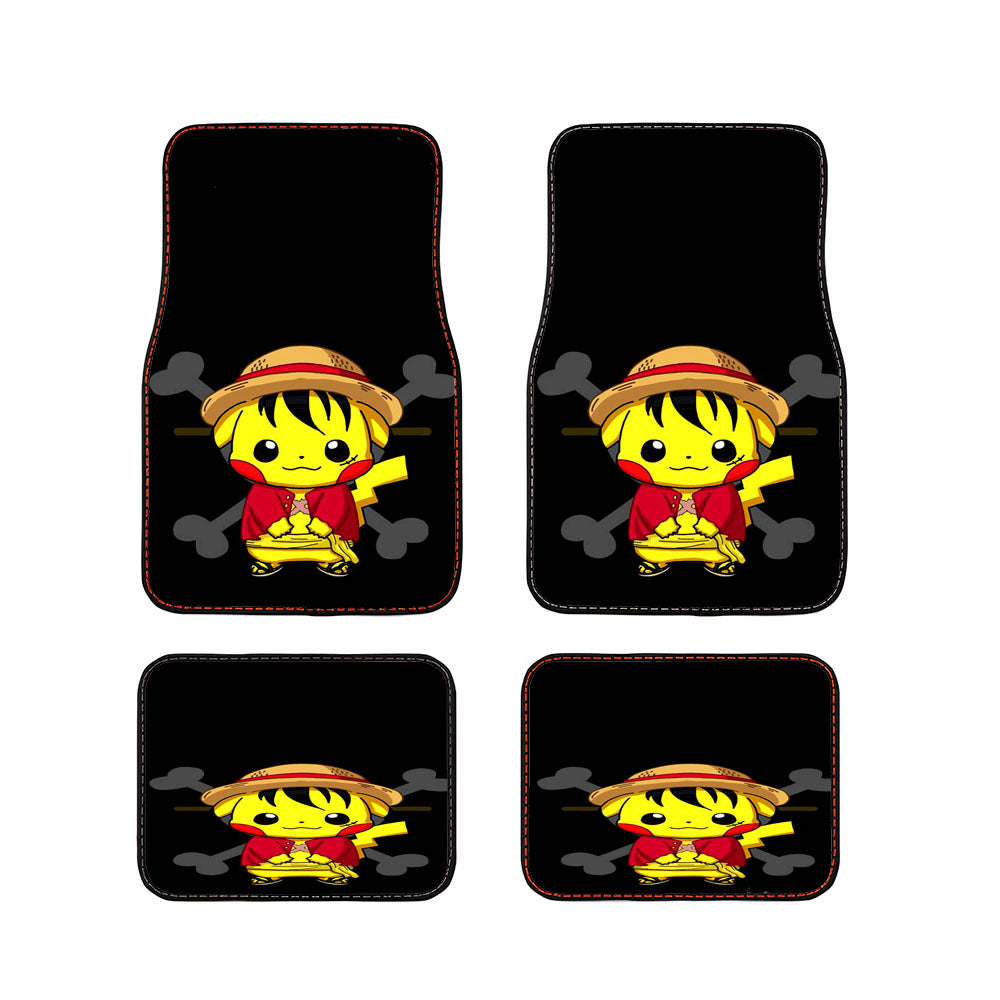 Pokemon Pikachu X One Piece Car Floor Mats Accessories