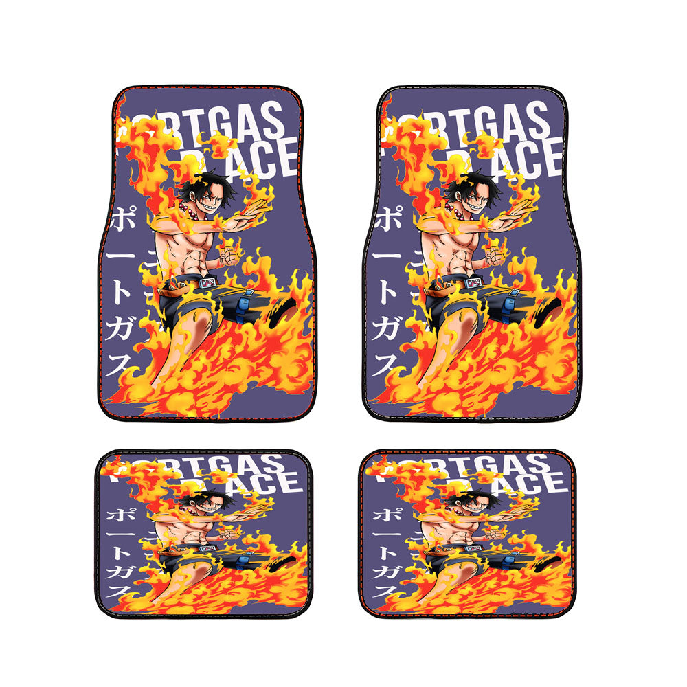 Portgas Ace One Piece Anime Car Floor Mats Accessories