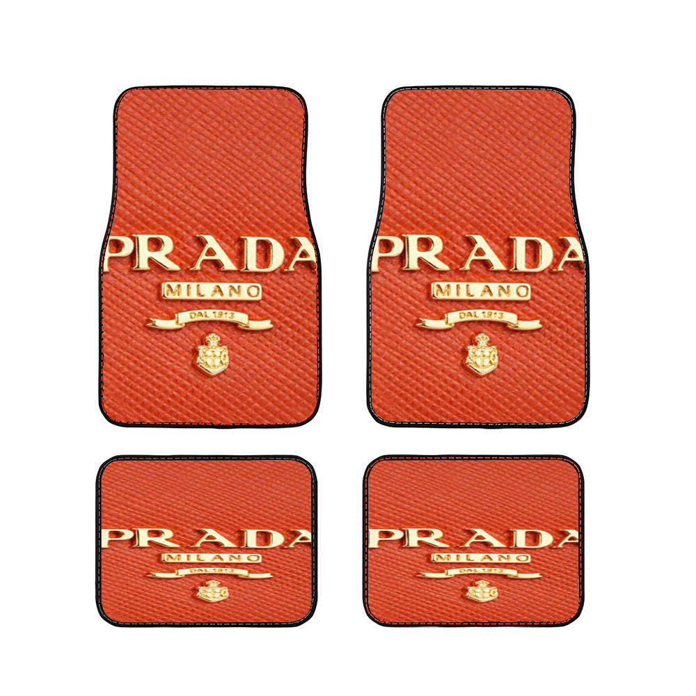 Prada Orange Bag Logo Car Floor Mats Accessories