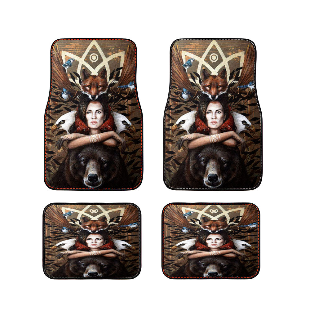 Princess Mononoke Illustration Canvas Car Floor Mats Accessories