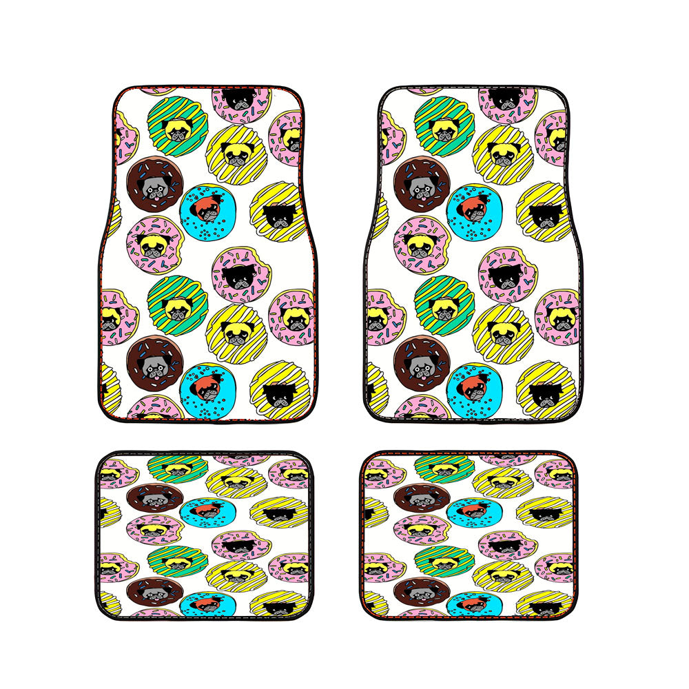 Pug Donuts Pattern Car Floor Mats Accessories
