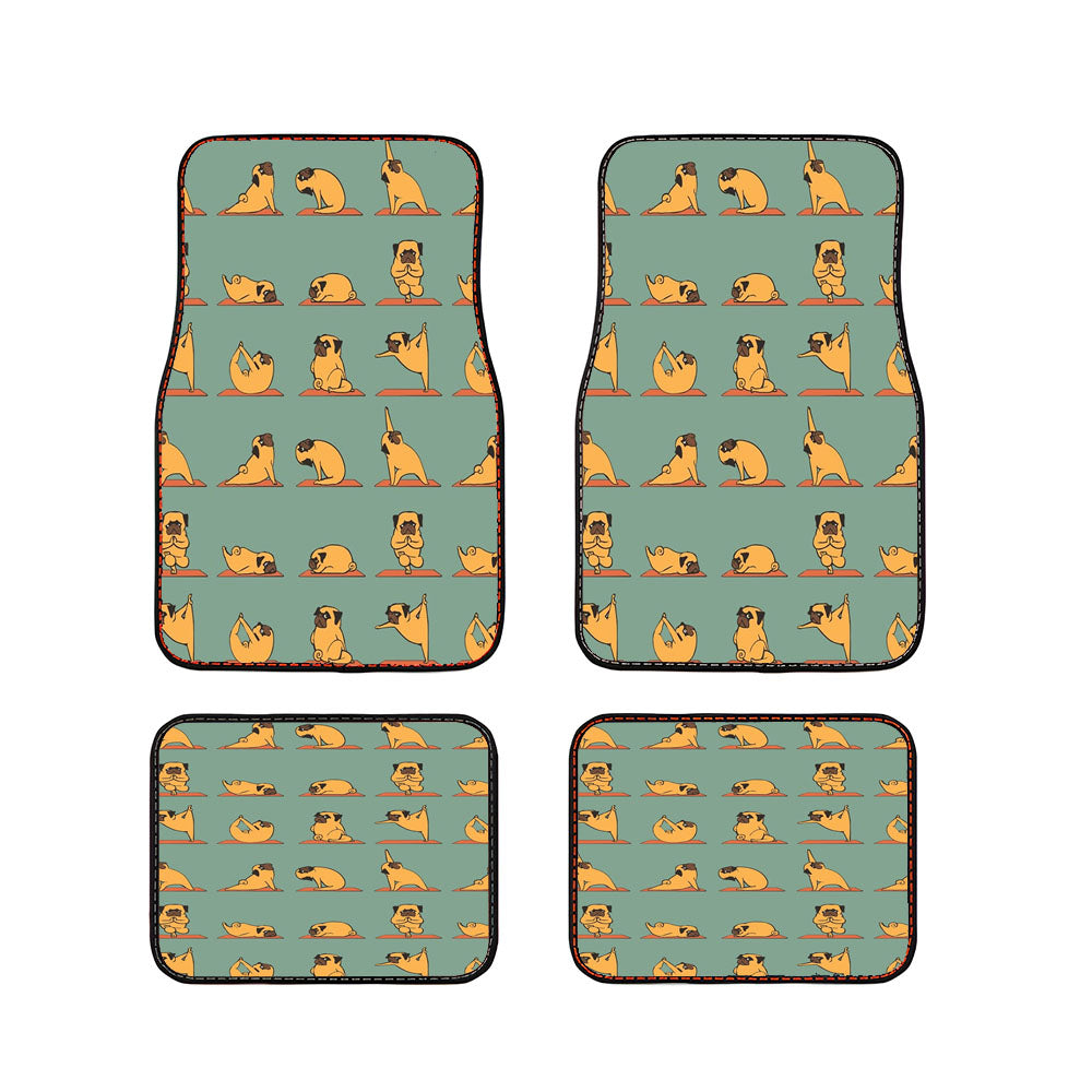 Pug Yoga Pattern Car Floor Mats Accessories