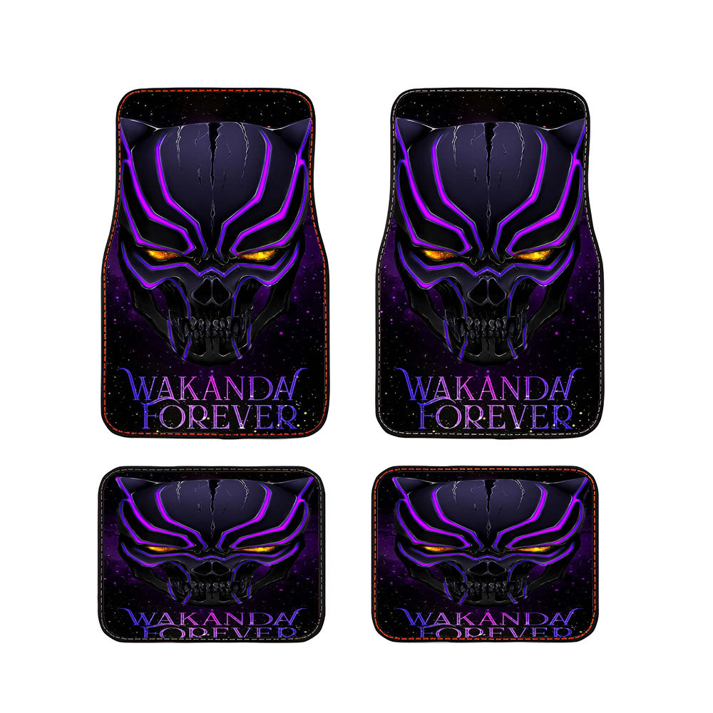 Purple Black Panther Mask Galaxy Car Floor Mats Accessories